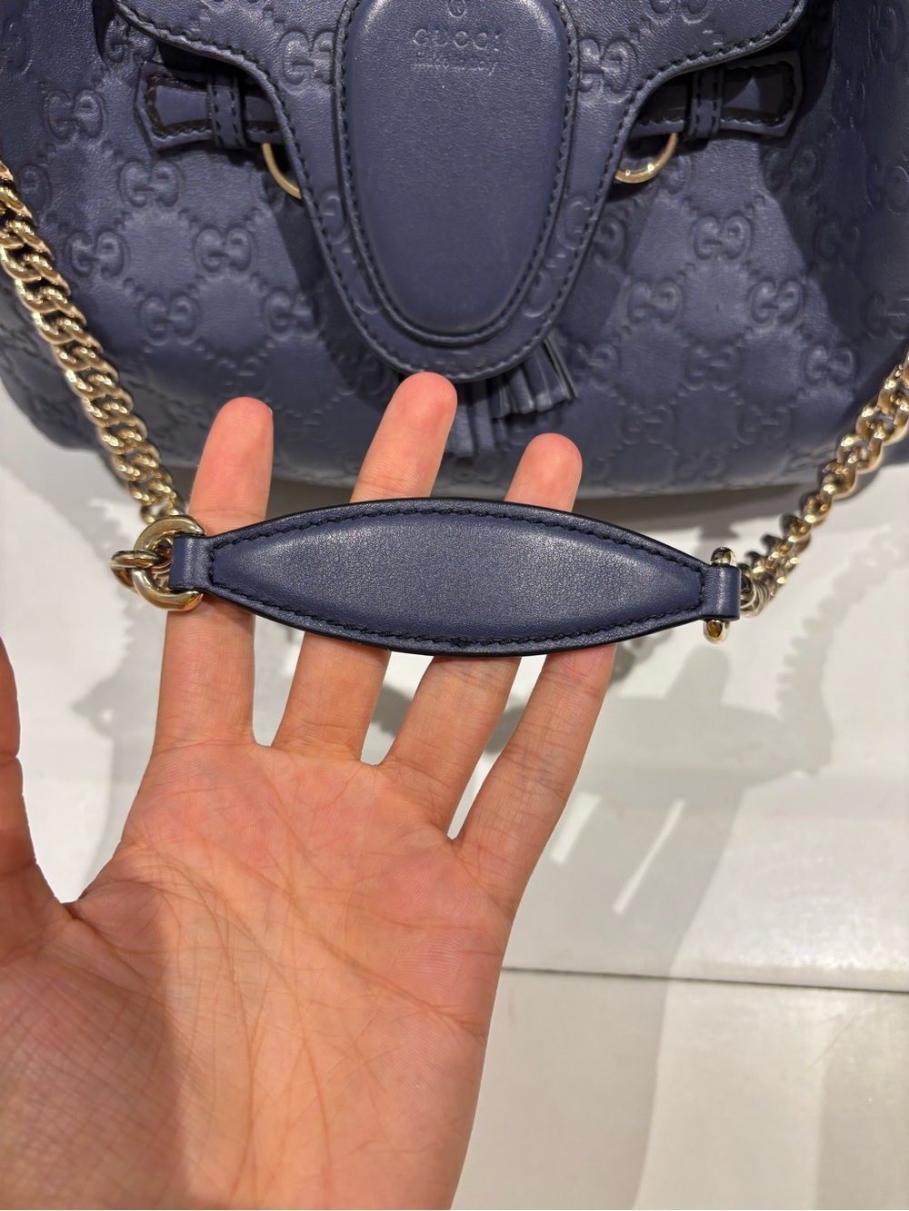 Gucci Blue Guccissima Leather Medium Emily Hobo Bag - Picture 4 of 13